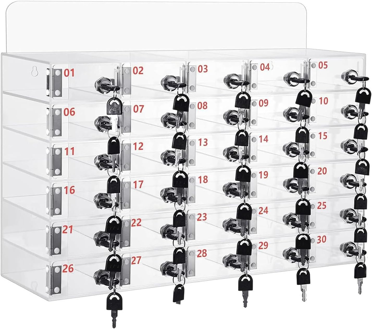 20 Slot Transparent Mobile Phone Locker with Lock Personal Storage Box for Employees Desktop Mobile Phone Storage Cabinet to Organize and Secure Your Devices
