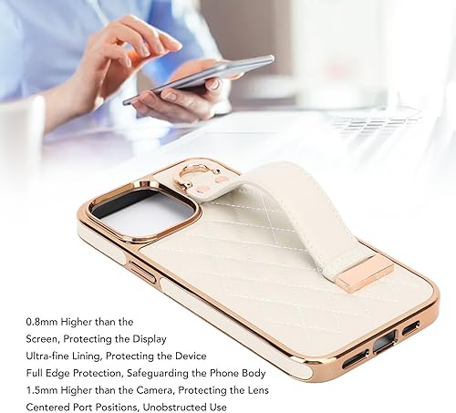 Miniatura 3 de Diyeeni Funda de teléfono con pulsera para iPhone XR de 6.1 pulgadas, a prueba de golpes, resistente a los arañazos con soporte ajustable