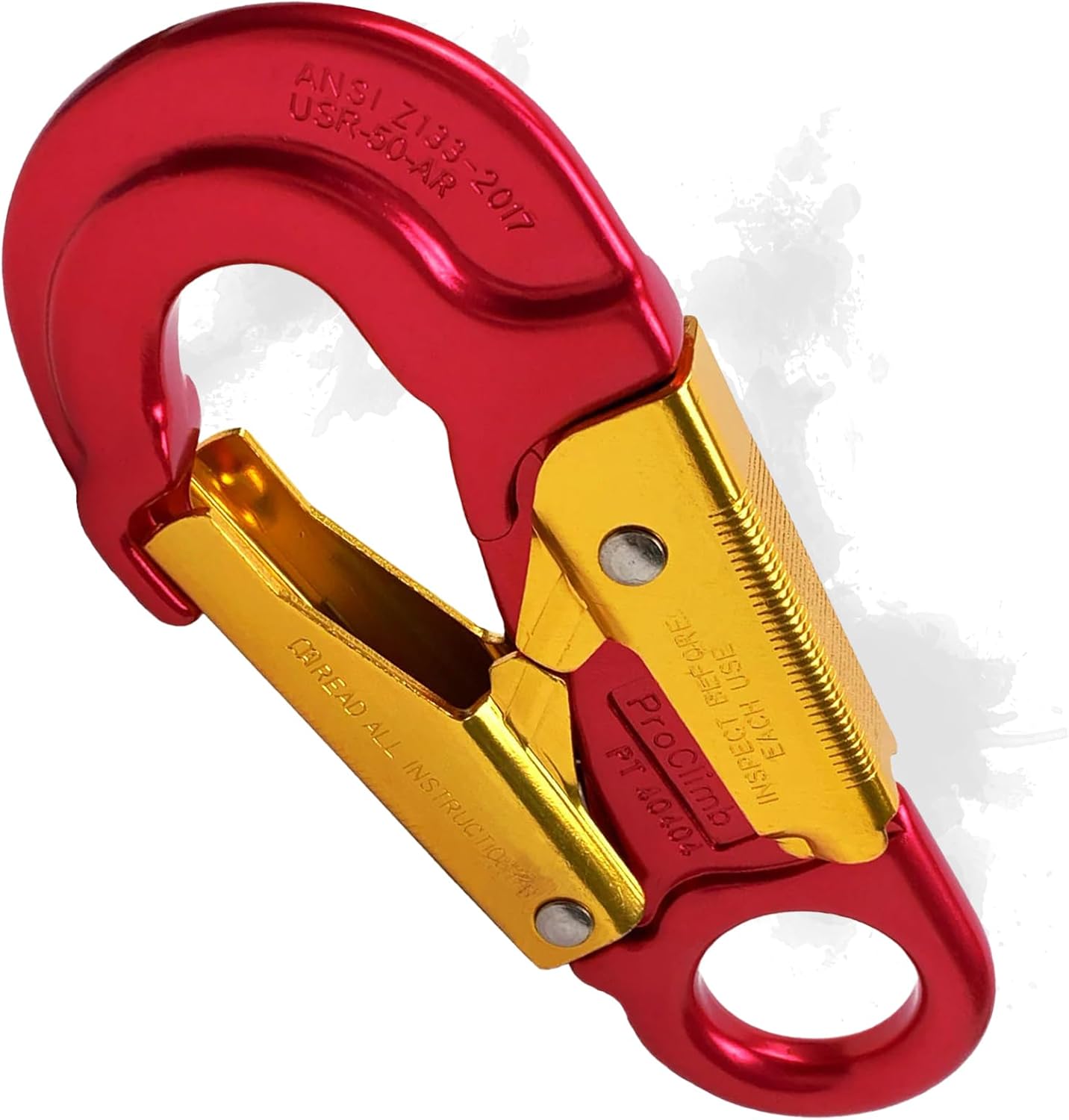 Forged Aluminum Snaphook - Double Action Self Locking Gate, Captive Eye 27 kN - Red-Snaphook- Aluminum Snap Hook Hardware