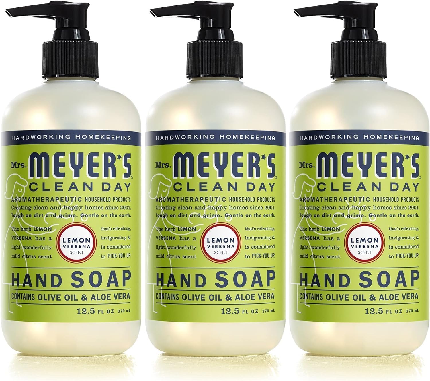 Hand Soap, Made with Essential Oils, Biodegradable Formula, Lemon Verbena, 12.5 fl. oz - Pack of 3