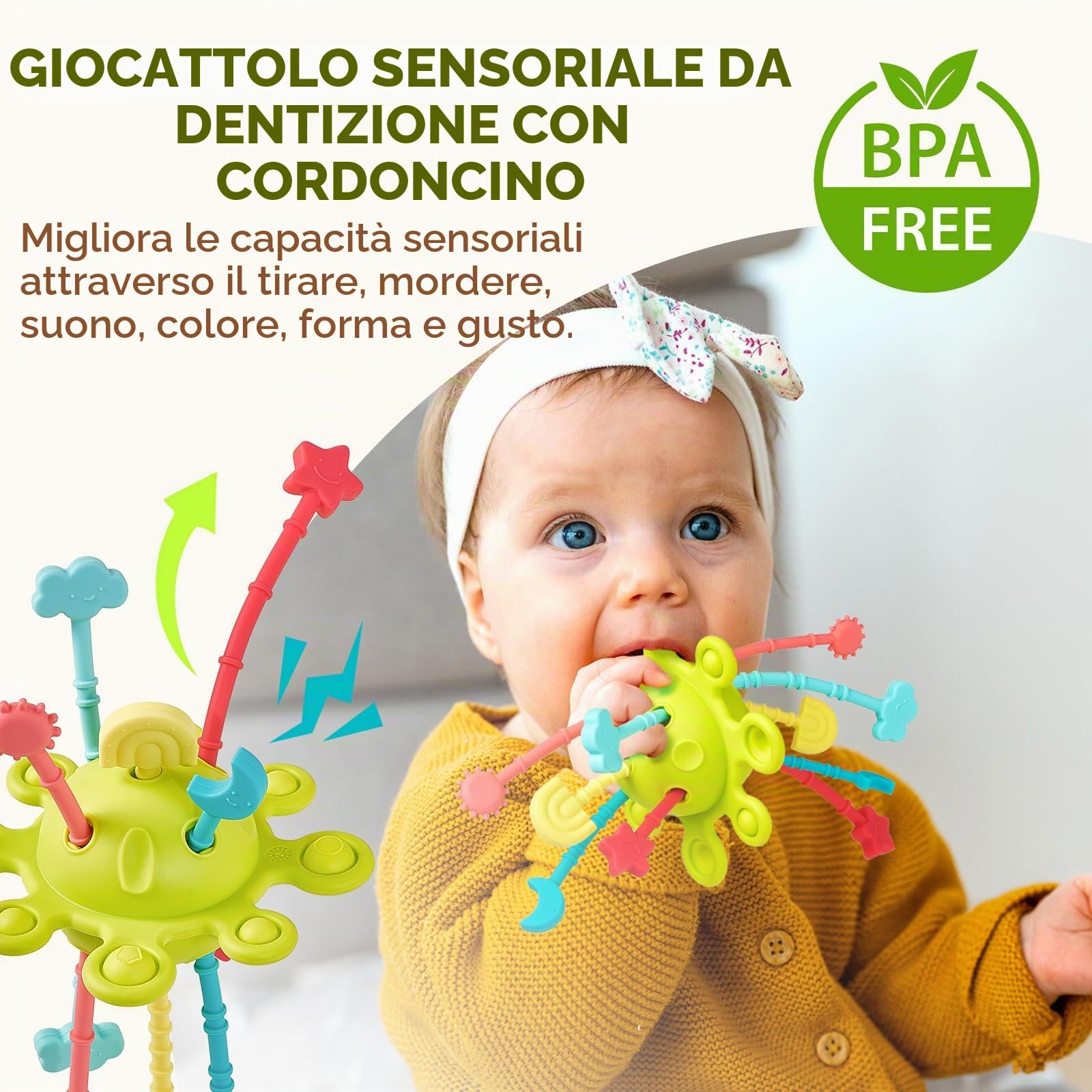 Giant bean Montessori giocattolo a partire dai 6 ai 12 mesi, giocattolo Montessori, torre impilabile, giocattolo sensoriale, puzzle a specchio, scatola permanente per oggetti, regalo per bambini dai 6