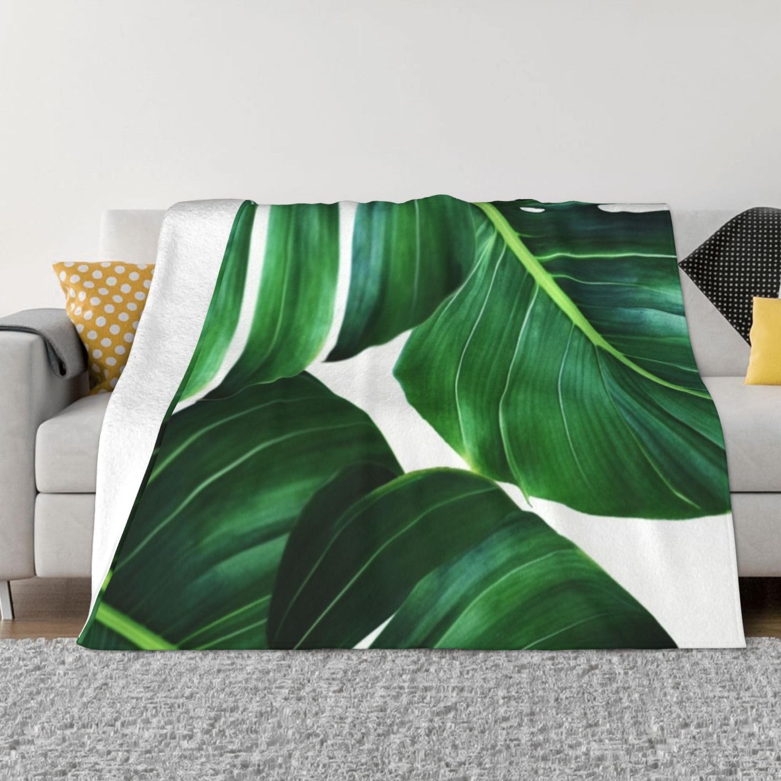 Couverture pelucheuse douce motif bananier pour ne plus avoir froid