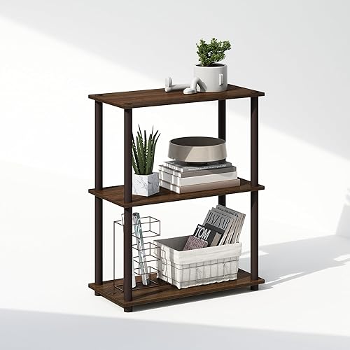 Turn-N-Tube Book Shelf, 3-Tier Bookshelf, Bookcase with Multipurpose Compact Display