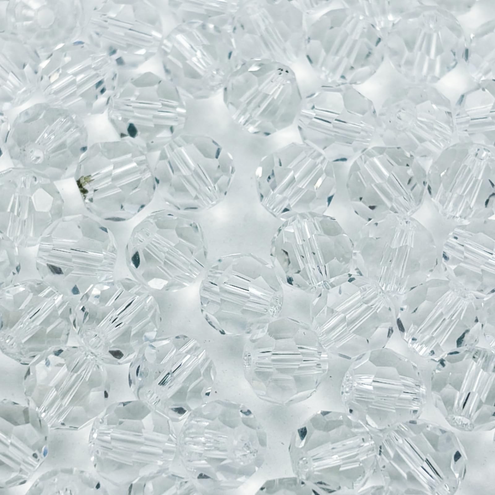 YUEXIGO 400pcs 3mm Round Crystal Glass Beads for Jewelry Making, Faceted Crystal Glass Spacer Beads for Bracelet Earring Necklace DIY Craft(Transparent)