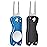 Mile High Life 2-Piece Golf Divot Repair Tool w/ Magnetic Ball Marker | All-Metal Foldable Tool w/ Pop-Up Button | Club Holder | Men\'s Golf Accessories (Black, Blue)