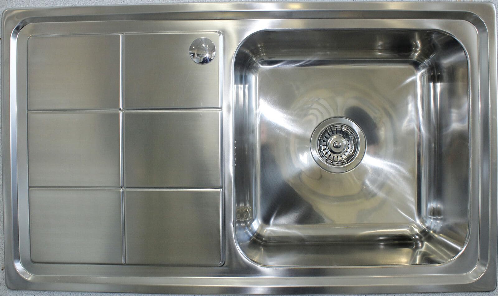 ARA CHOICE Stainless Steel Reversible Single Bowl Kitchen Sink Left Hand Drainer Tap Hole Inset Waste Plumbing Kit with Drainer & Inset Wastes Set