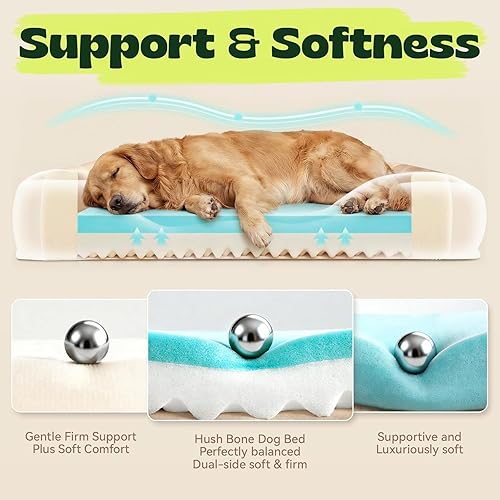 Miniatura 3 de Camas ortopédicas refrescantes extra para perros con funda extraíble lavable, sofá cama de espuma viscoelástica de gel fresco para perros gigantes