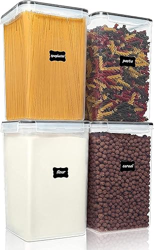 Miniatura 14 de Vtopmart Paquete de 2 recipientes de almacenamiento de harina y azúcar extra grandes de 8.5 litros para harina de 20 libras, recipientes herméticos