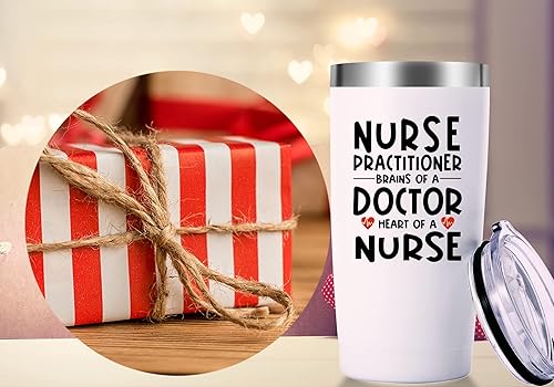 Miniatura 7 de AMZUShome Taza de enfermera practicante Brains Of A Doctor Heart Of A Nurse. Semana de enfermeras, regalos de graduación de escuela de enfermería.