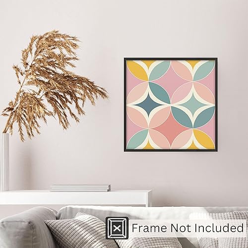 Miniatura 5 de Ethan Taylor Abstract Wall Art Prints Unframed Square Posters 'Retro 70s Hippie Pattern IV' Retro Home Décor for Living Room, Bedroom, Office, 18 in