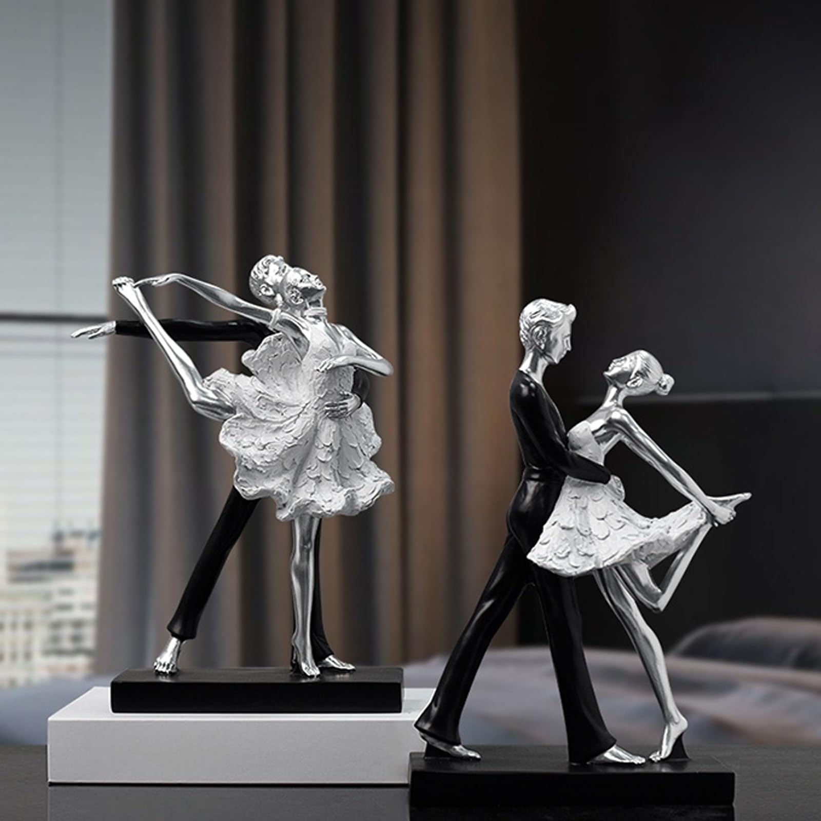 Statue de couple de danse moderne en résine, décoration d'intérieur, couple de ballet dansant, statue, ornement décoratif, décoration d'intérieur