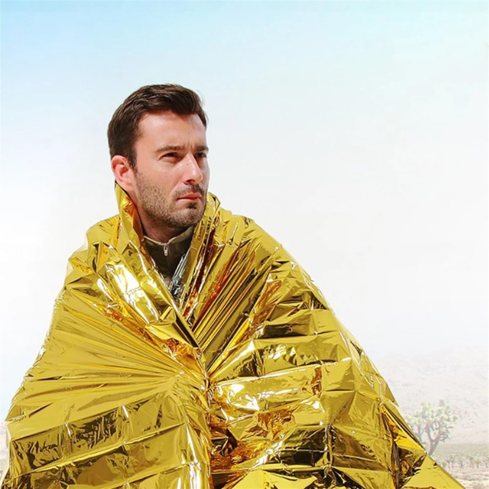 Kit de Primeros Auxilios de Rescate a Baja Temperatura for Exteriores, Manta Aislante, Saco de Dormir, Estera Salvavidas con película de poliéster for Mantener el Campamento(Blanket 30PCS)
