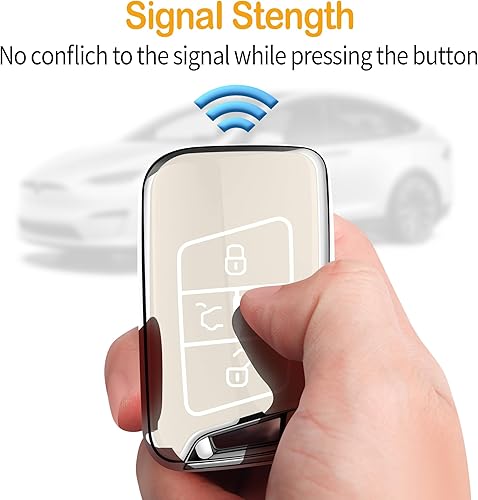 Miniatura 5 de Sindeda Funda para llavero Volkswagen con llavero de protección completa suave compatible con Volkswagen Tiguan Atlas Jetta Passat Golf Alltrack