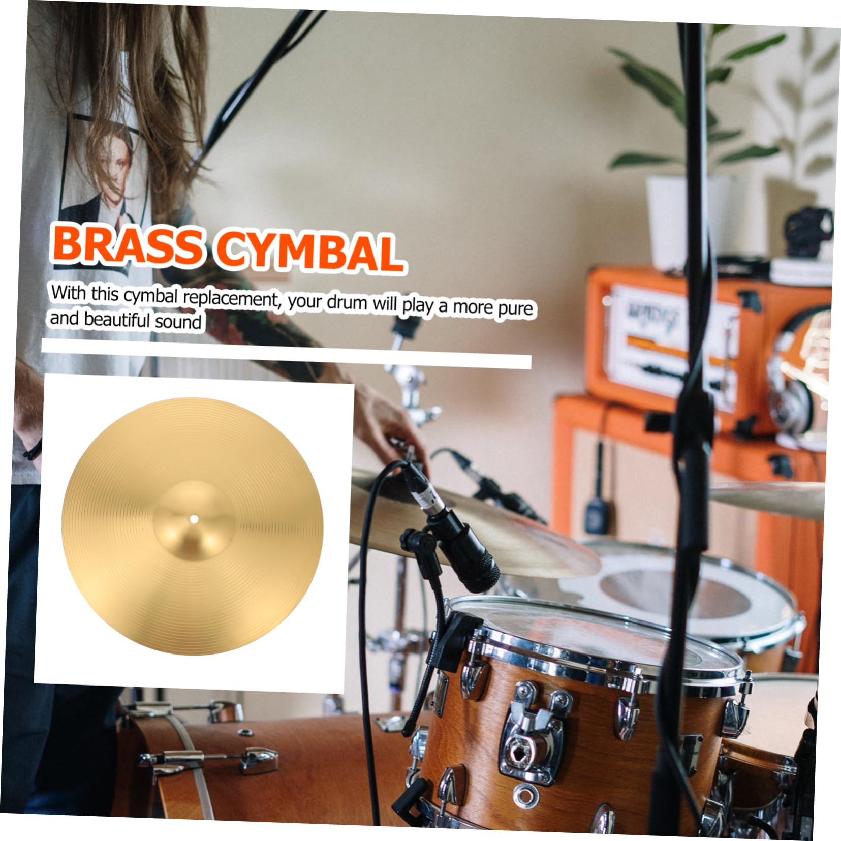 BESTonZON Replace Your Drum Set Cymbals 16 Jazz Drum Cymbal Drum Part Attractive Sound