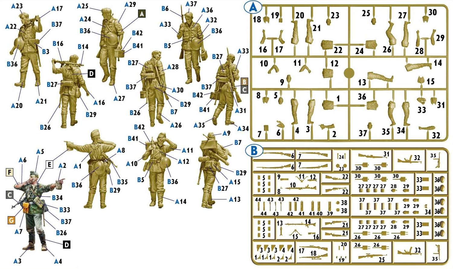 Amazon | マスターボックス 1/35 ドイツ 国防軍歩兵 5体セット 1941年