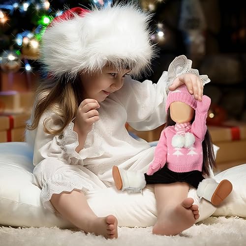 Miniatura 9 de Bencailor Ropa y accesorios navideños de 18 pulgadas para muñecas de invierno, conjunto de suéteres, pantalones, sombreros, zapatos para muñecas de