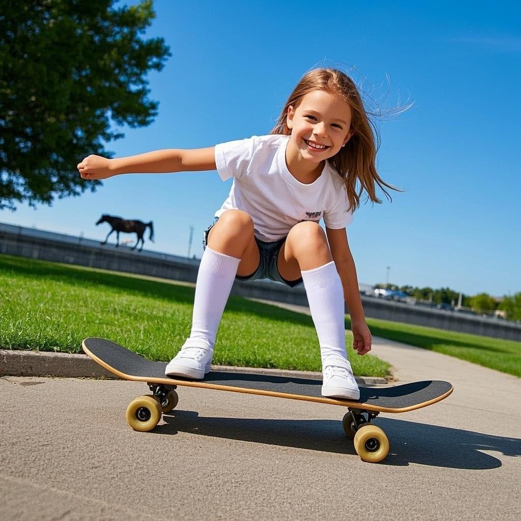ENBAOHUI 3 paquetes de calcetines altos hasta la rodilla para niños y niñas, calcetines de punto para uniforme escolar, calcetines de vestir, 3-11T
