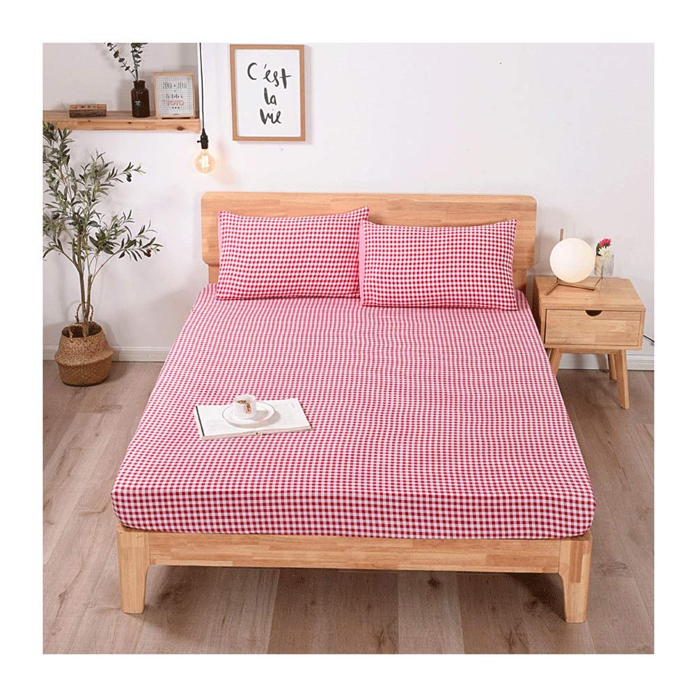 Drap housse bonnet 25cm coton de qualité supérieur rouge 200x220cm