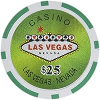 Vista 7 de Brybelly Las Vegas Casino Poker Chip Heavy 0.49 oz Clay Composite – Paquete de 50