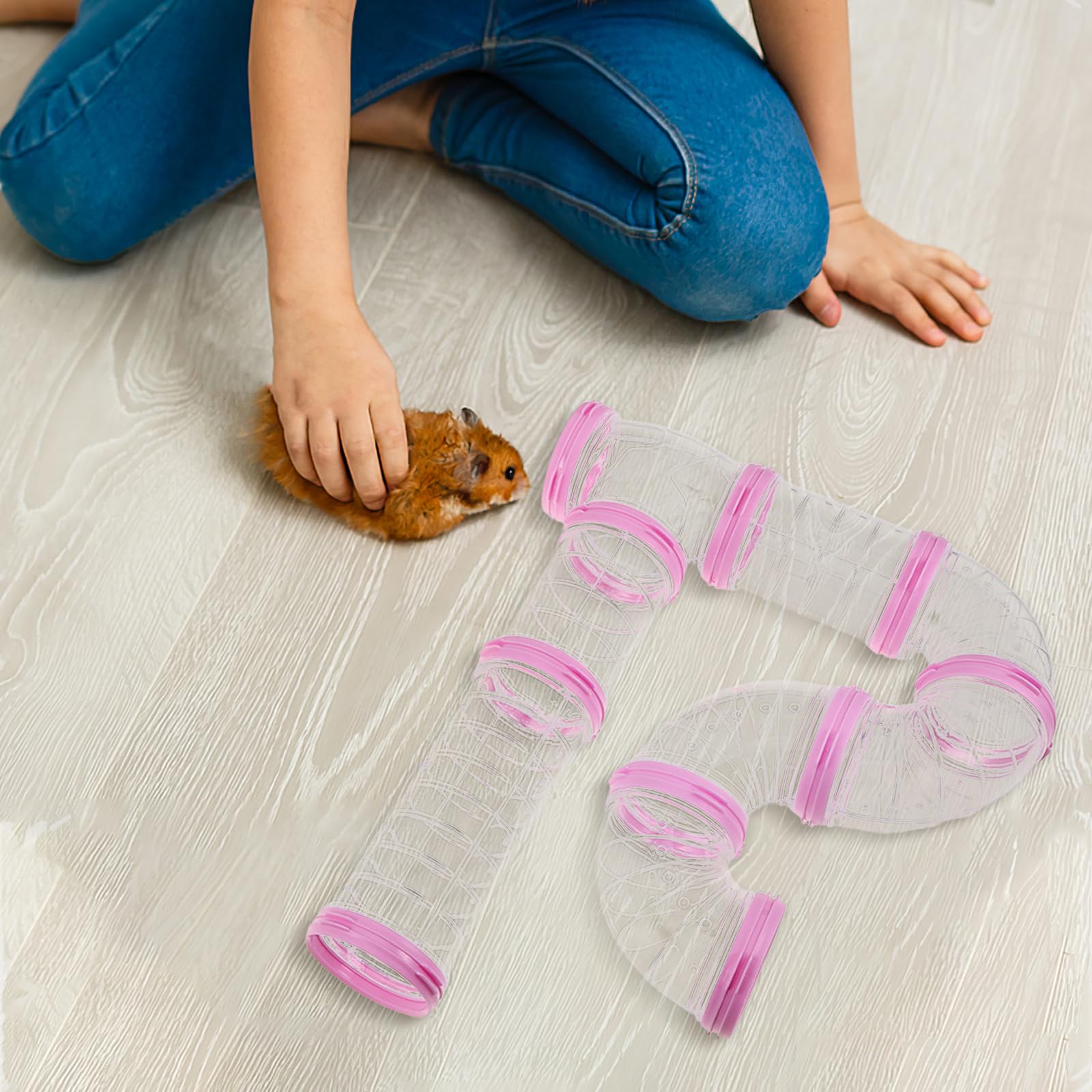 Tunnel in Plastica Resistente per Criceti e Porcellini D'india Set 2 Pezzi per Gabbia, Gioco e Sperimentazione