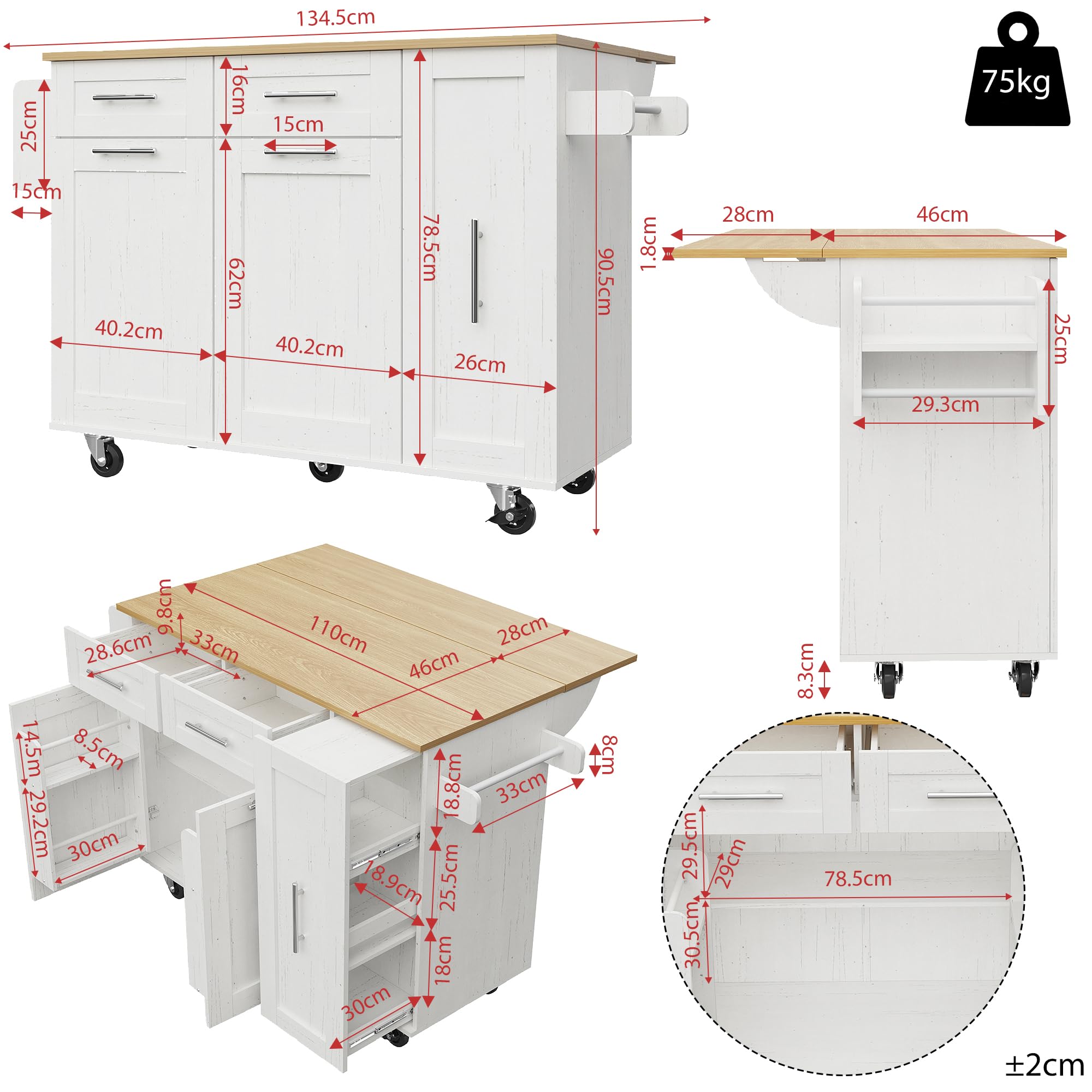 Moderna isola da cucina, armadio da cucina, armadio a buffet, carrello da pranzo con venature del legno, tavolo da pranzo multifunzionale con spazio di archiviazione, carrello da pranzo con