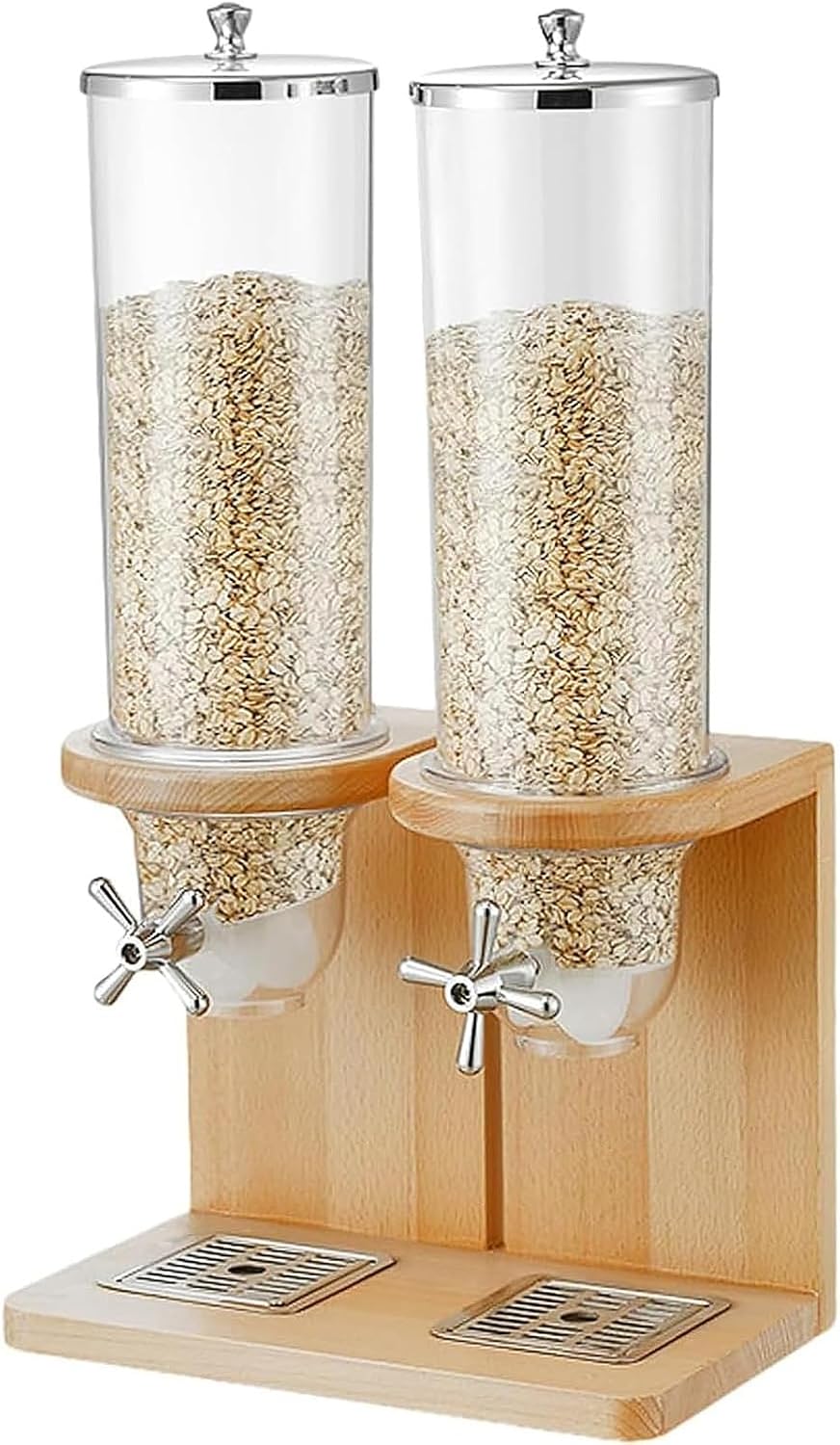 Food Dispenser, Cereal Dispenser, Dry Food Dispenser, Candy Dispenser Grain Dispenser Kitchen Container, Snack Dispenser for Store Nut Coffee Beans(Double head)