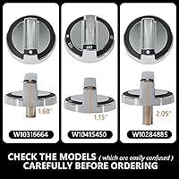 Vista 3 de W10284885 Perilla de estufa de control de gas Asamblea compatible con Whirlpool Range Accesorios de quemador de horno, pieza de repuesto WPW10284885