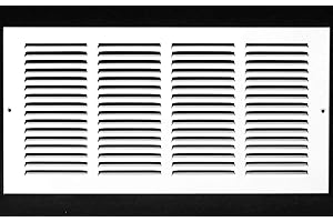 16x8 Steel Return Air Grille for Sidewall/Ceiling - White
