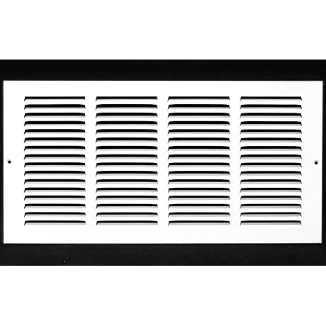16x8 Steel Return Air Grille for Sidewall/Ceiling - White