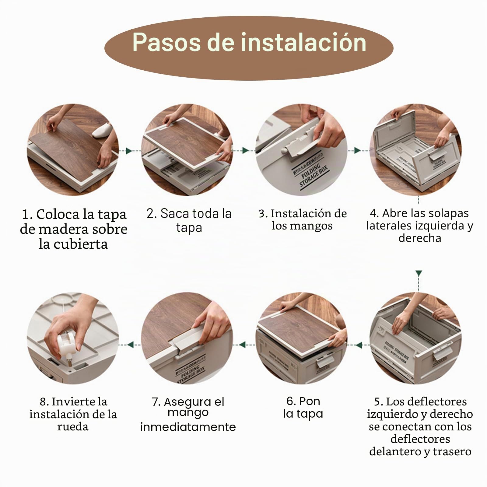 Caja de Almacenamiento de 30 L, Caja de Camping Resistente al Polvo, Varias Cajas de Almacenamiento Plegables con Asa y Ruedas, para el Maletero, Cajas de Almacenamiento y Organizador para el