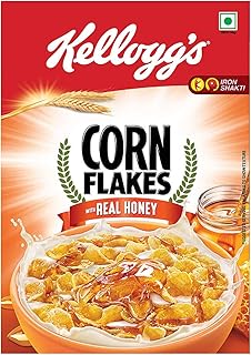 Cornflakes Real, Honey | High In Iron, Vitamin B1, B2, B3, B6 & C | Naturally Cholesterol Free | Corn Flakes, Breakfast Cereal - 300Gm/345Gm