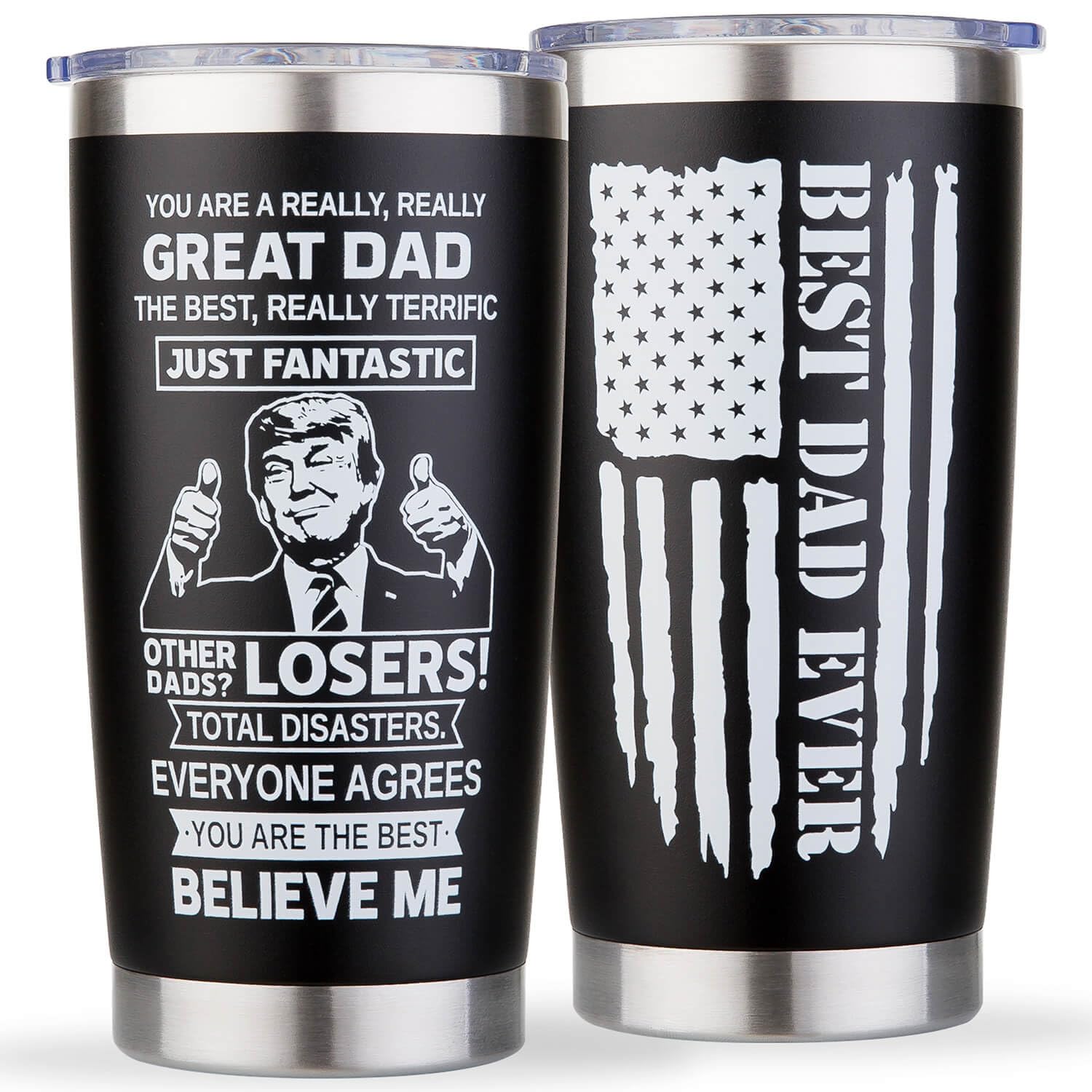 tawazi Dad Gifts - Best Dad Ever Tumbler 20oz