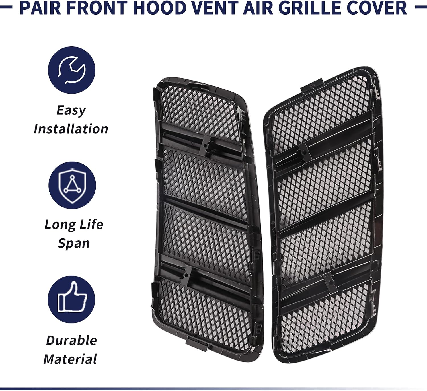 Left&Right Front Hood Air Vent Grille Cover compatible with Mercedes Benz W166 GL350 GL450 GL63 AMG ML350 ML550 ML63 AMG 2012-2015 Replaces 1668800105 1668800205