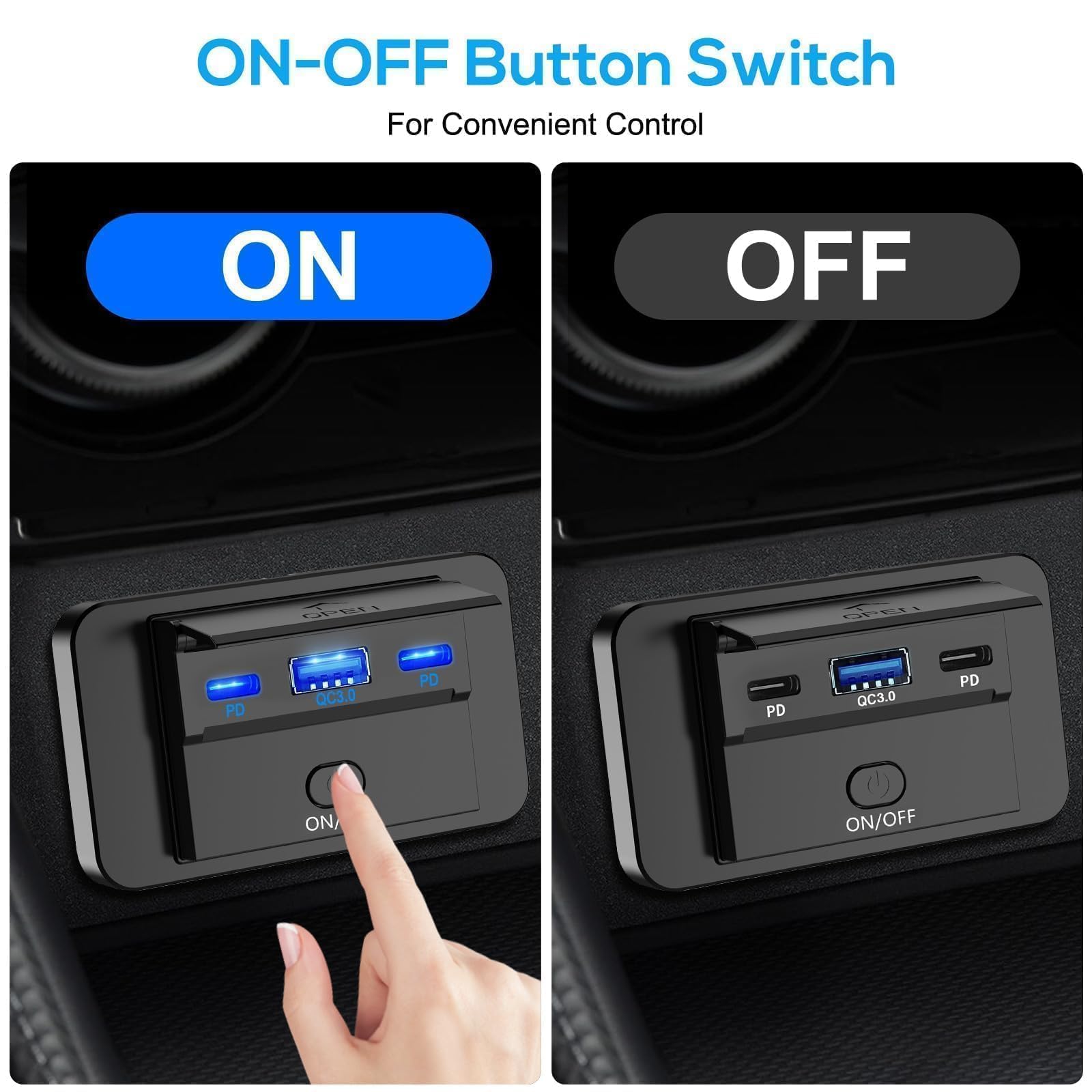 Linkstyle Presa USB RV, doppia porta USB A e USB C QC3.0 con