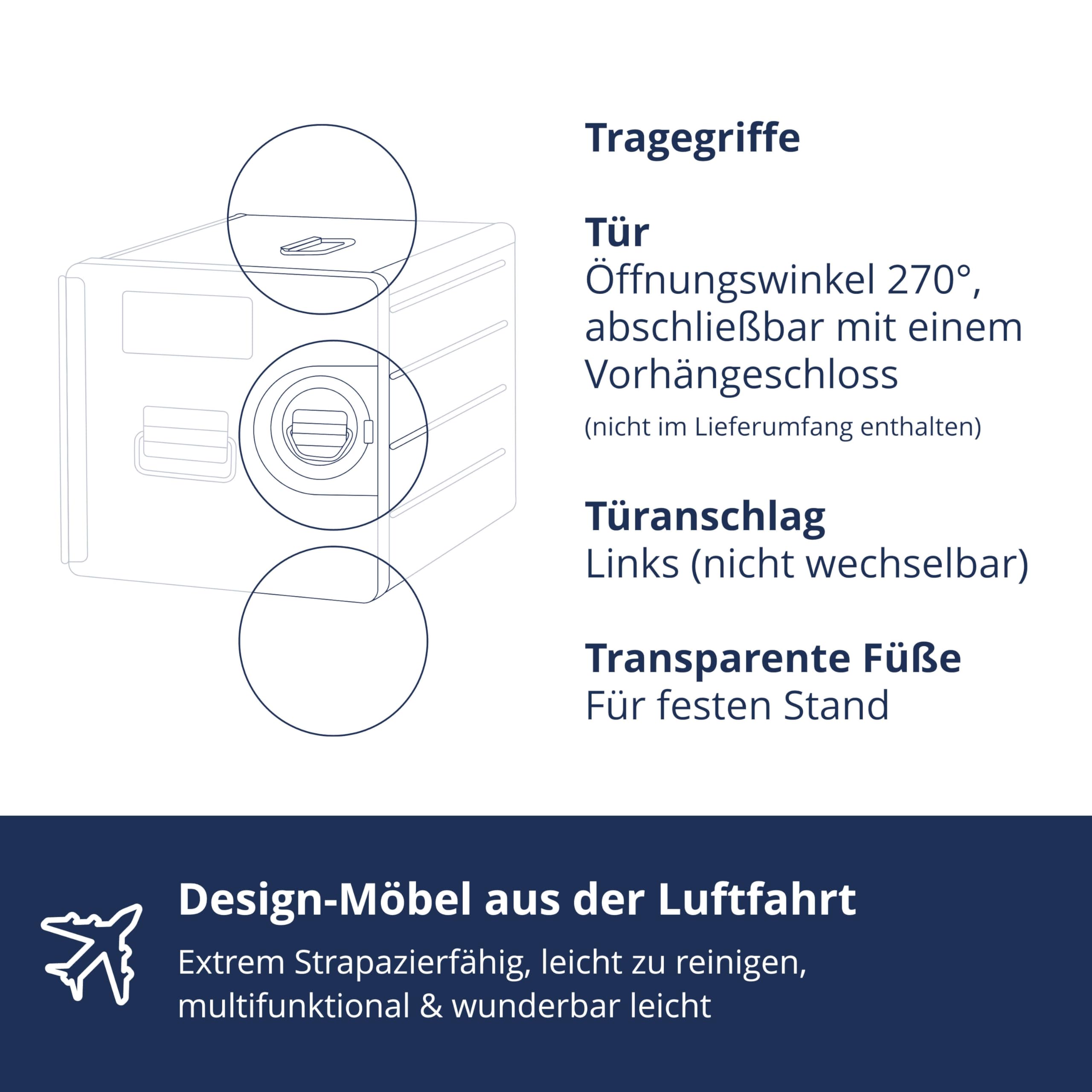Aktenschrank, Schubladenschrank, Metallschrank klein, Schreibtisch Aufbewahrungsbox, Büroschrank, Industrial Möbel, vormontiert, 27,9 x 29,1 x 39,5, Bord Box M, Weiss, Stauraum 1