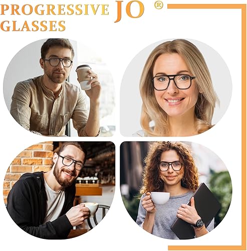 Miniatura 7 de JO Gafas de lectura progresivas multienfoque para hombres y mujeres, sin línea, para lector progresivo de medio borde para medio cercano