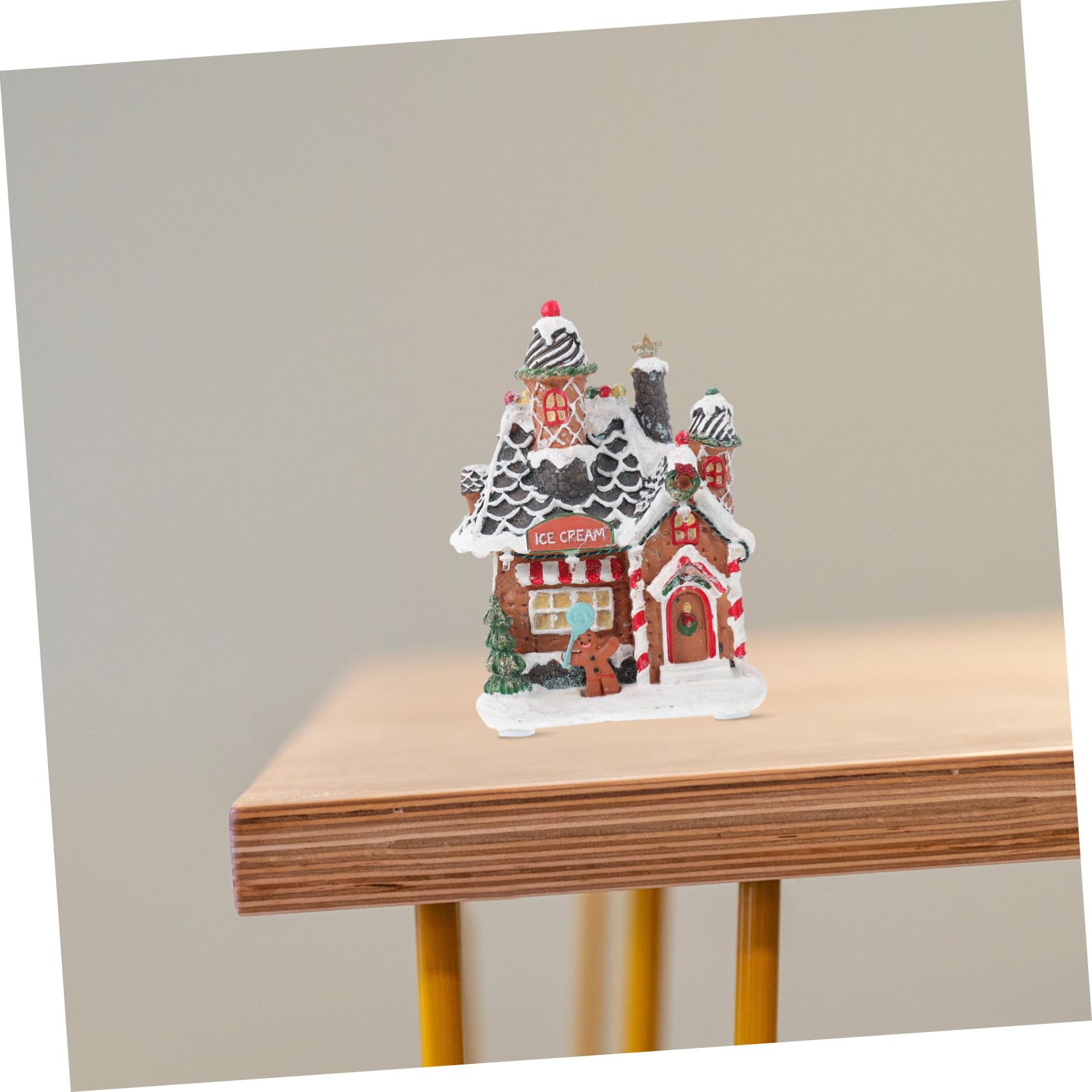 Casa Luminosa De Resina Navideña Decorativa para Manualidades, Adorno Luminoso De Escritorio Luces Led, Diseño Casa De Nieve para Decoración Interior y Ambiente Festivo, Unidad Única