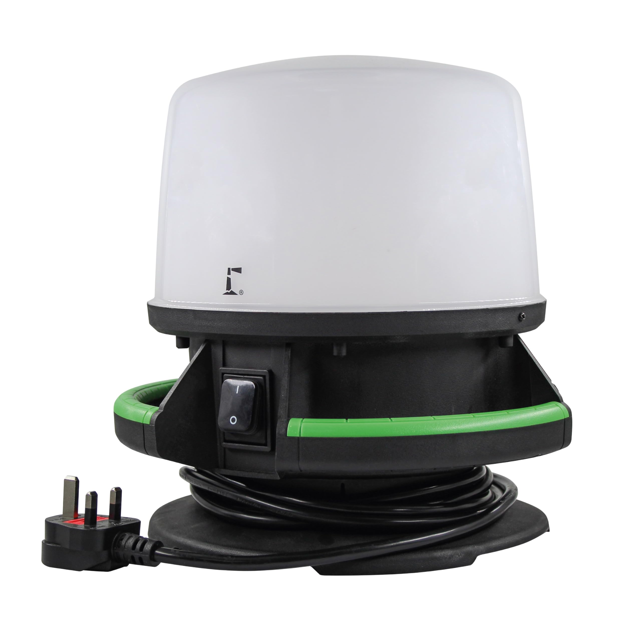 Lighthouse Pro Ball 360° Site Light 5500lm – Illuminator Lamp, 50W LED, IP54 Weatherproof, IK08 Shock Resistant, 3M Cable, Tripod Mountable with Power Take Off, Hanging Hook - 240V Input