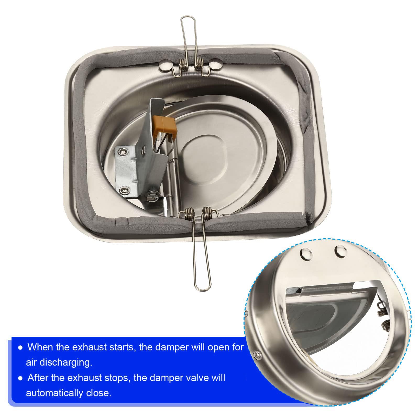 Unifizz 7" Backdraft Damper with Ducting Hose Clamp - Image 4