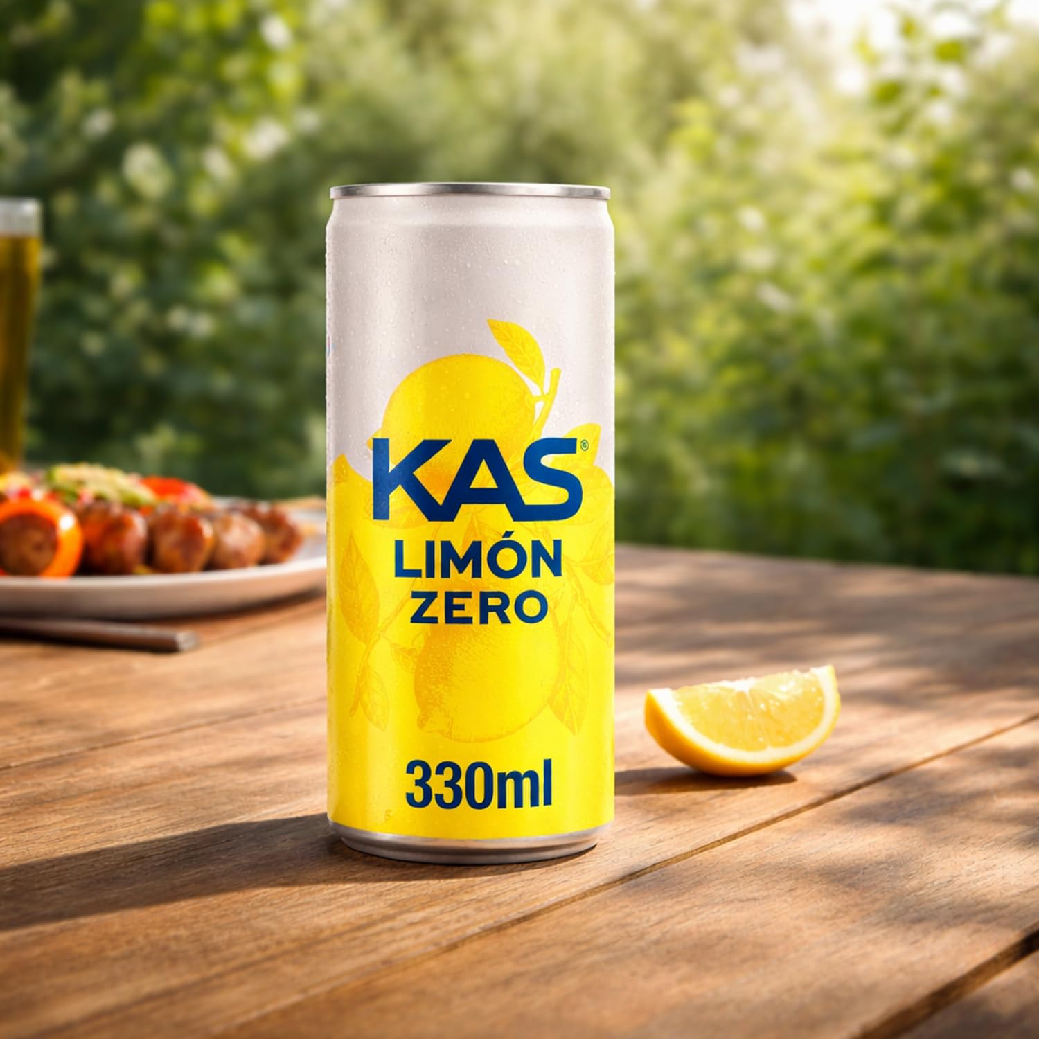 KAS Limón Zero Refresco con Zumo de Limón Sin Azúcares Añadidos, Latas 330 ml Pack 24