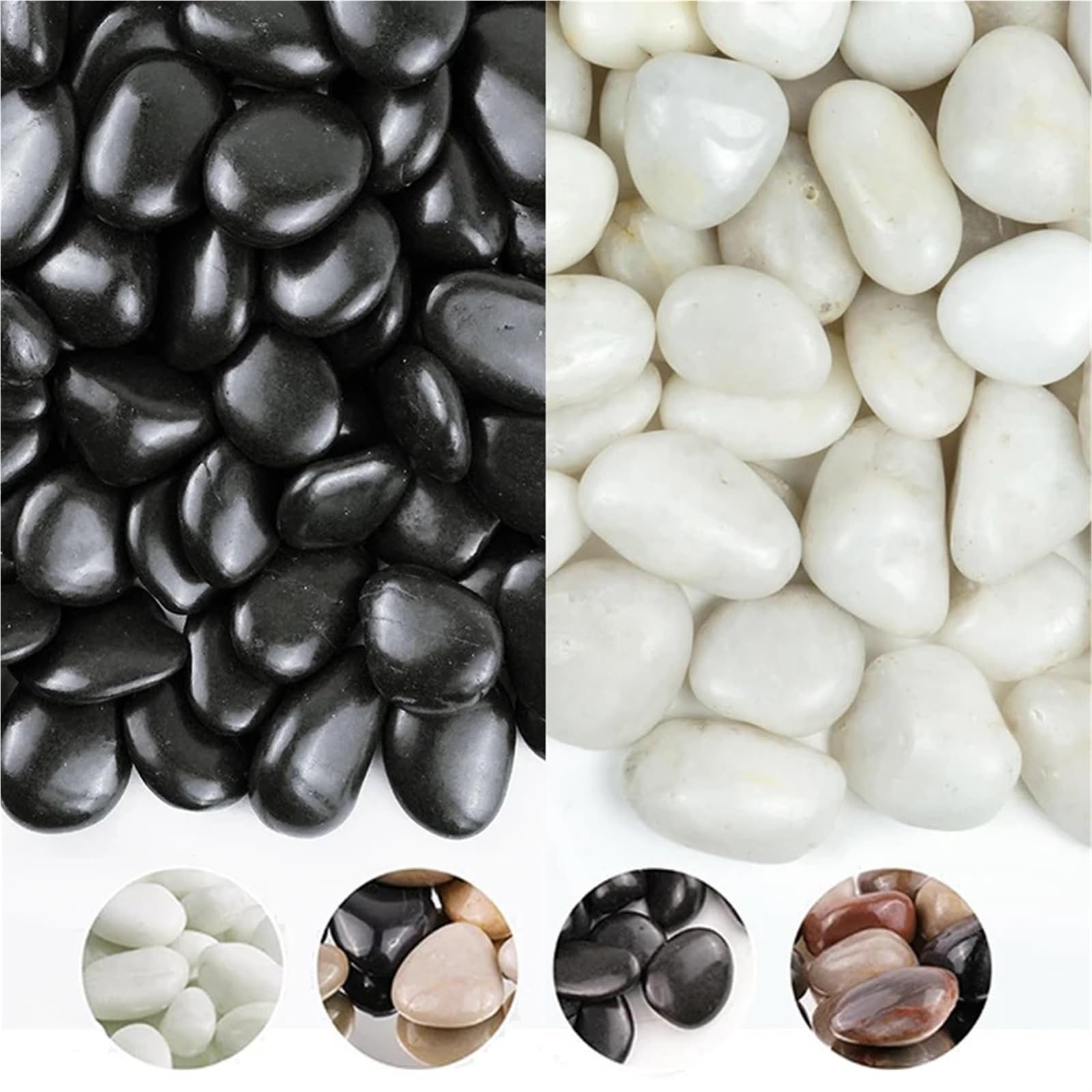 Pietre Decorative da Giardino Ciottoli Alti 2-3 cm, in Vaso, for acquari, in Pietra, Decorativi, da Giardino, con Decorazione paesaggistica(200g Black)