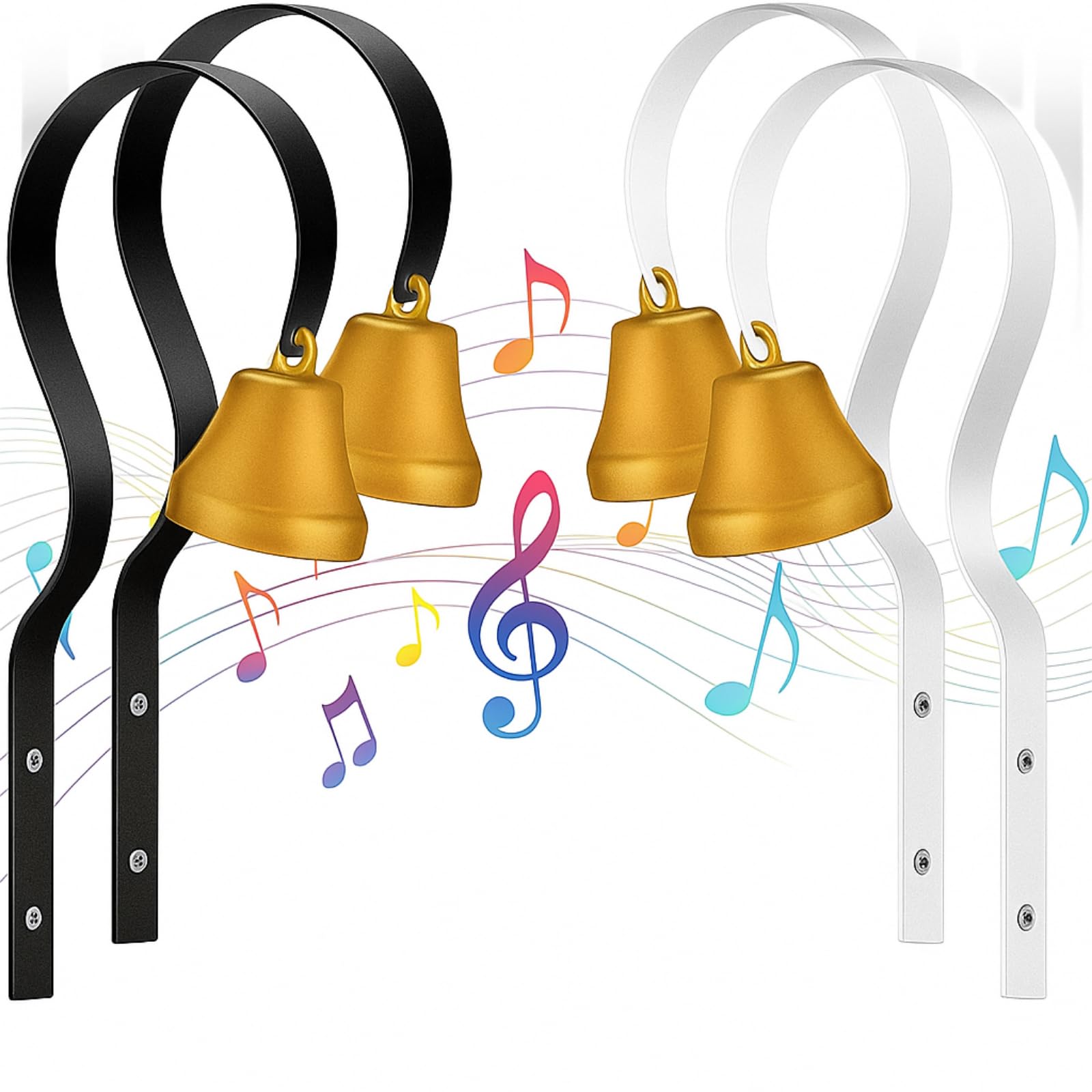 Oudain 4 Pcs Dog Doorbell Training Bell Housebreaking Training Door Bell Tinkle Shopkeepers Antique Doorbell 1.6 Inch Diameter Wall Mounted Metal Shopkeepers Hanging Store Ring for Door Opening