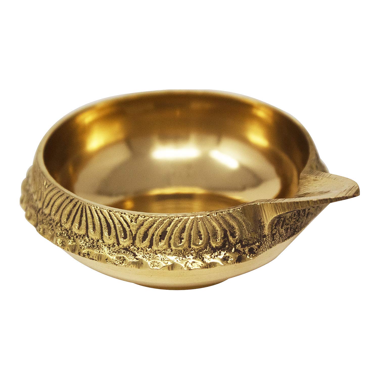 Zap impex Traditional Brass Oil Lamp Brass Deep Diya Indian Oil Lamp Diwali Puja Lamp Kuber Diya (2), Golden - Image 2