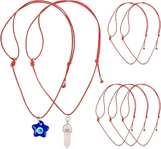 FASHEWELRY 15Pcs Waxed Polyester Cord Necklaces Dark Red Adjustable Wax Cord String Necklace Chains Bracelet Thread for Charms Pendants DIY Bracelet Supplies