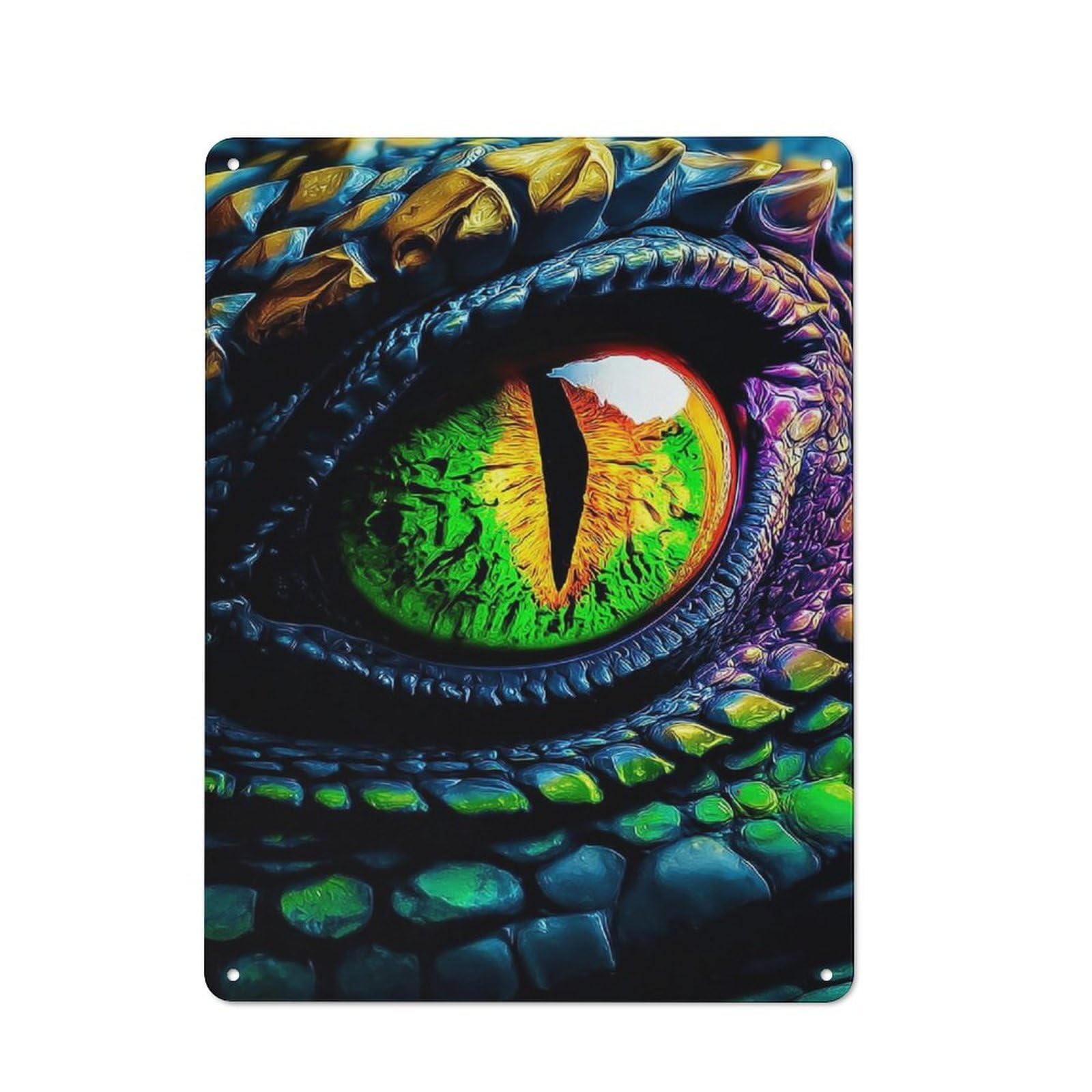 Junmoney Dragon's Eye Gazer Tin Wall Plaque 40X30cm With For Café Or Restaurant, Suited To Restaurant Decor Fans