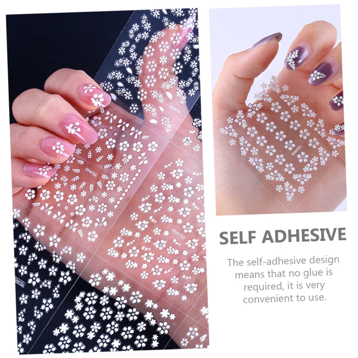 VICASKY 5 Set Adesivi Per Unghie Impermeabili Con Fiori Decorazioni Per Nail Art Adesivi Manicure Per Diy E Stile Unico 30 Fogli*5