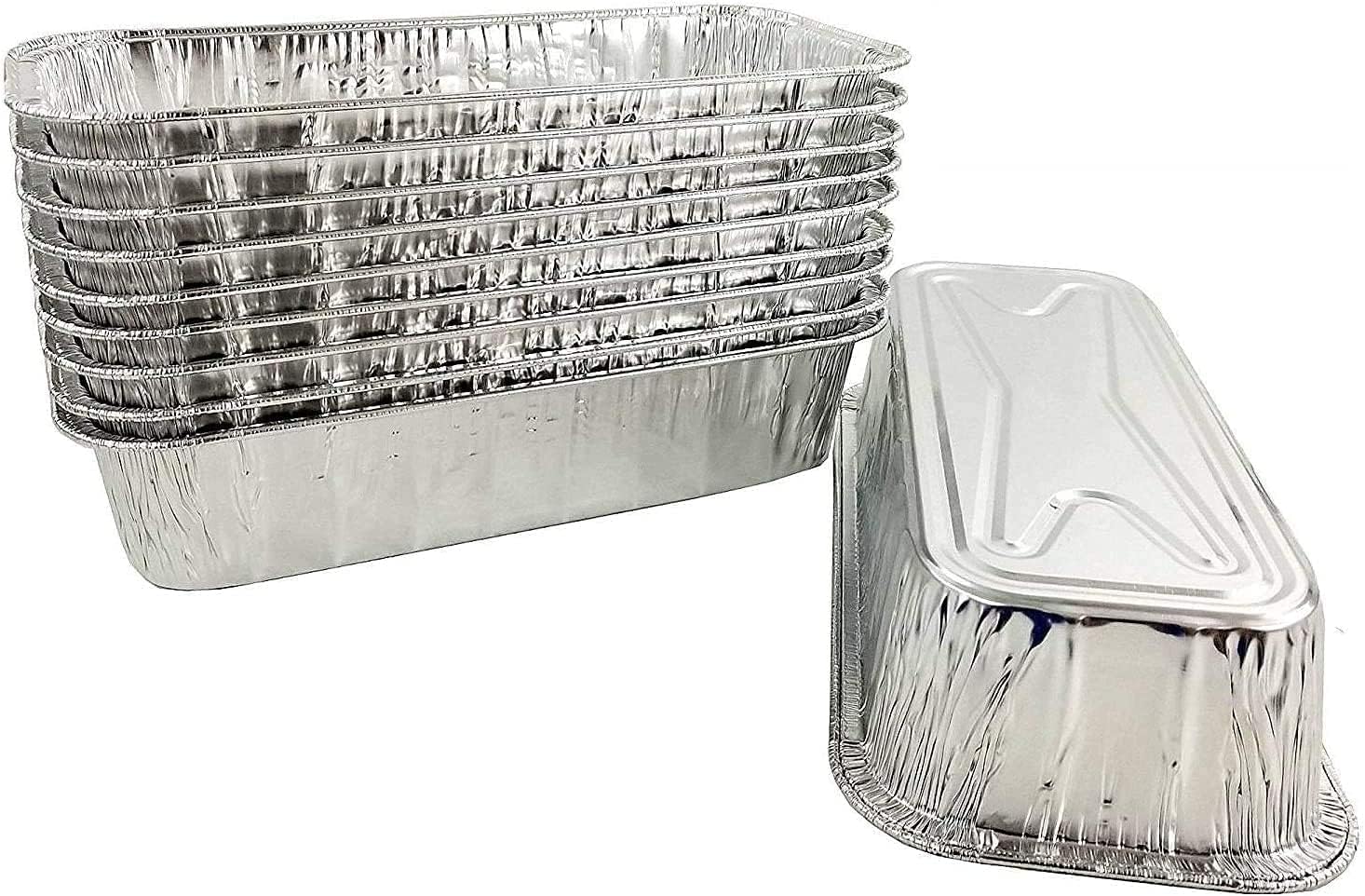 PACTOGO 3 lb. Disposable Aluminum Foil Loaf Bread Baking Cooking Pan 10.75" x 4.5" x 2.31" - Heavy Duty Made in USA (Pack of 350)