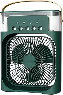 [𝟏𝟓 𝐘𝐄𝐀𝐑𝐒 𝐖𝐀𝐑𝐑𝐀𝐍𝐓𝐘] Mini Personal Air Cooler – USB Rechargeable Portable AC Fan with 3 Spray Modes, 7-Color LED Lights & Timer | Quiet Cooling for Bedroom, Home & Office