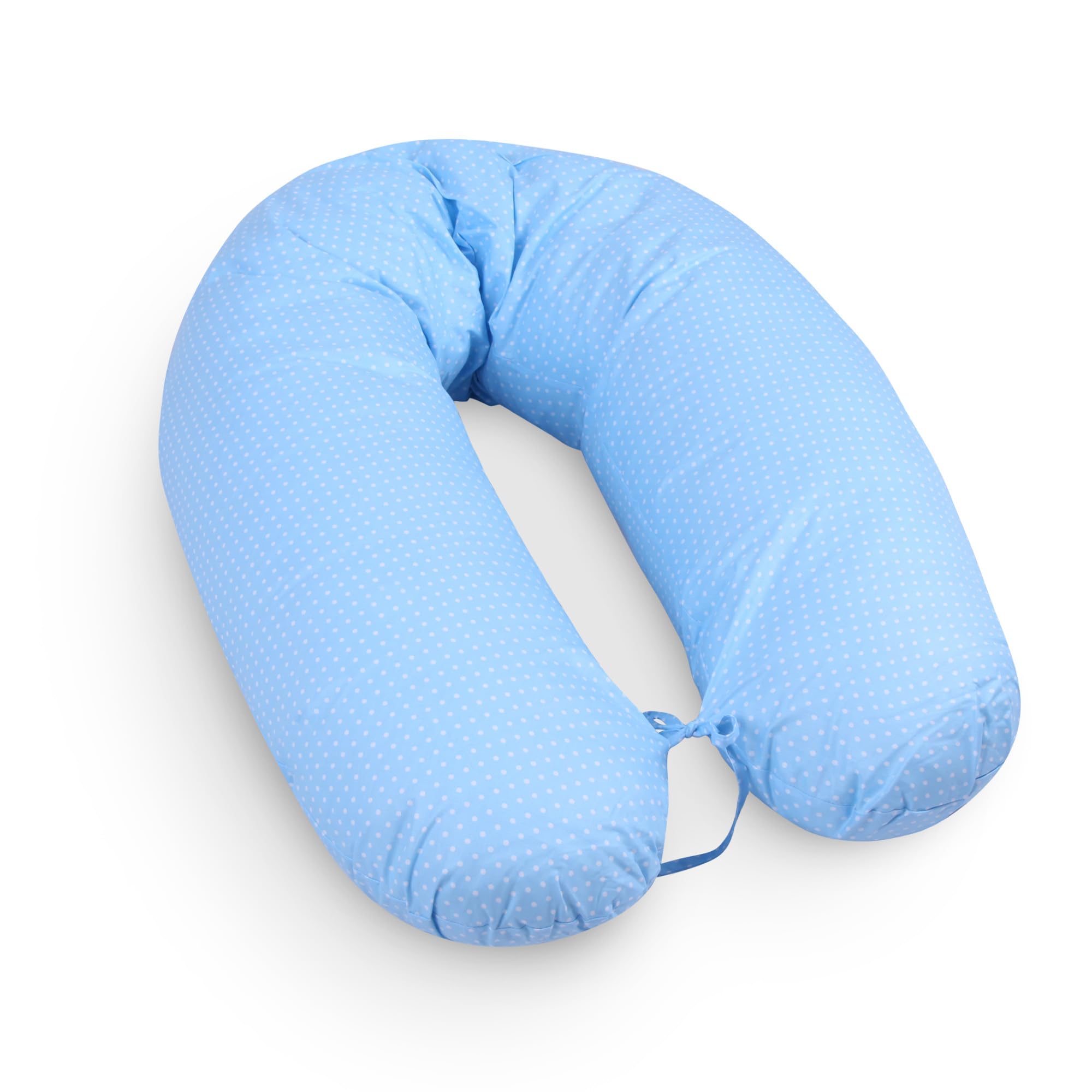 Cojín de lactancia (tamaño XXL, 190 cm, funda extraíble de 100% algodón), diseño de lunares, con certificado Öko-Tex