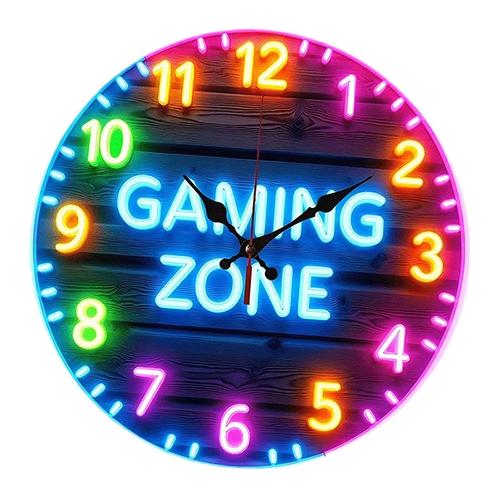 Horloge silencieuse contre le tic-tac pour chambre et espace gaming avec chiffres arabes 30cm
